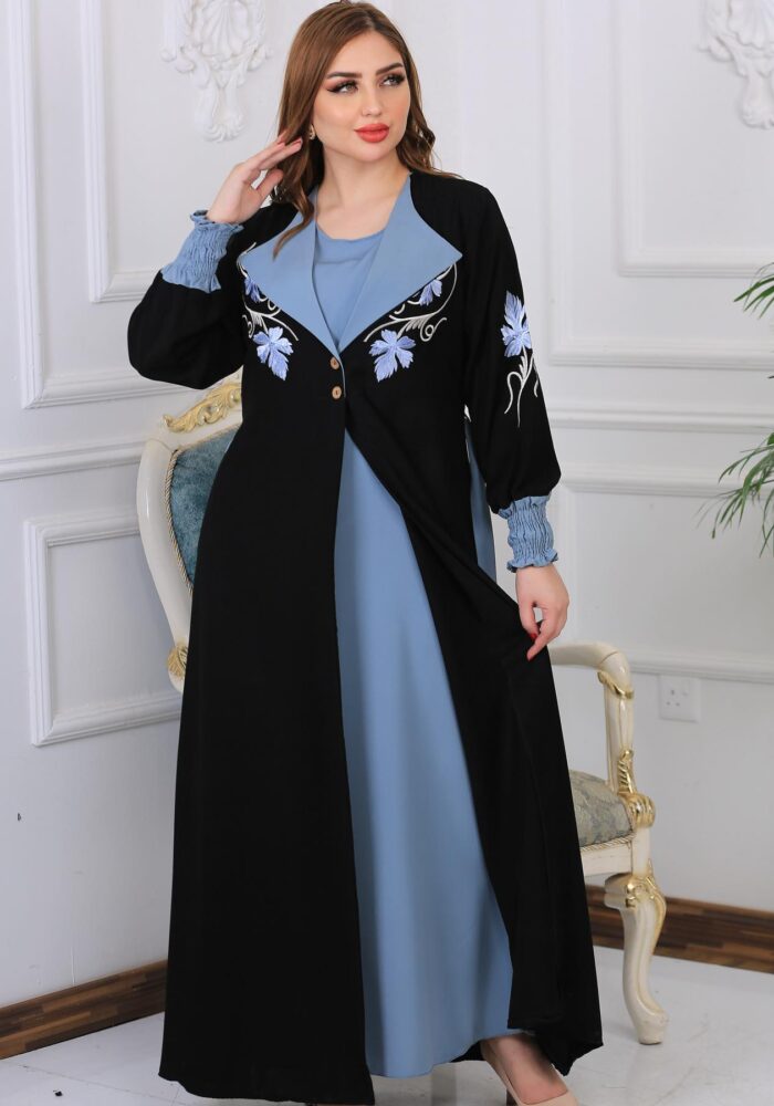 WhatsApp Image 2025-01-25 at 11.00.27 عبايه كلاسيكيه تتكون من عبايه طرحه حزام فستان تطريز مكنيه