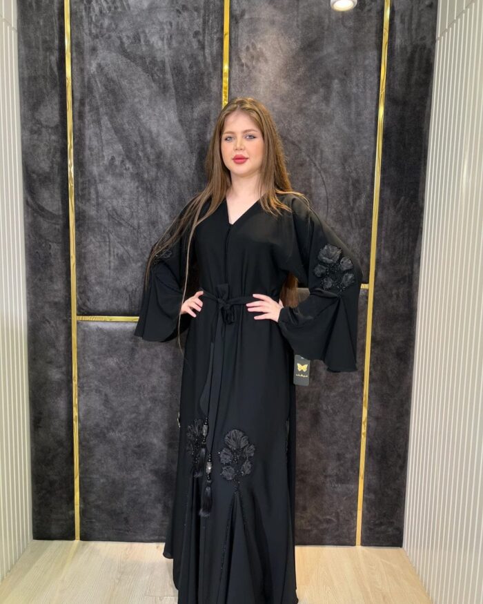 عبايه كشخه للعيد تهبل ورده تطريز يد انيقه