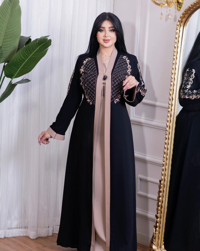 عبايه ملكي تطريز امام مع فصوص سوار فسكي اصلي