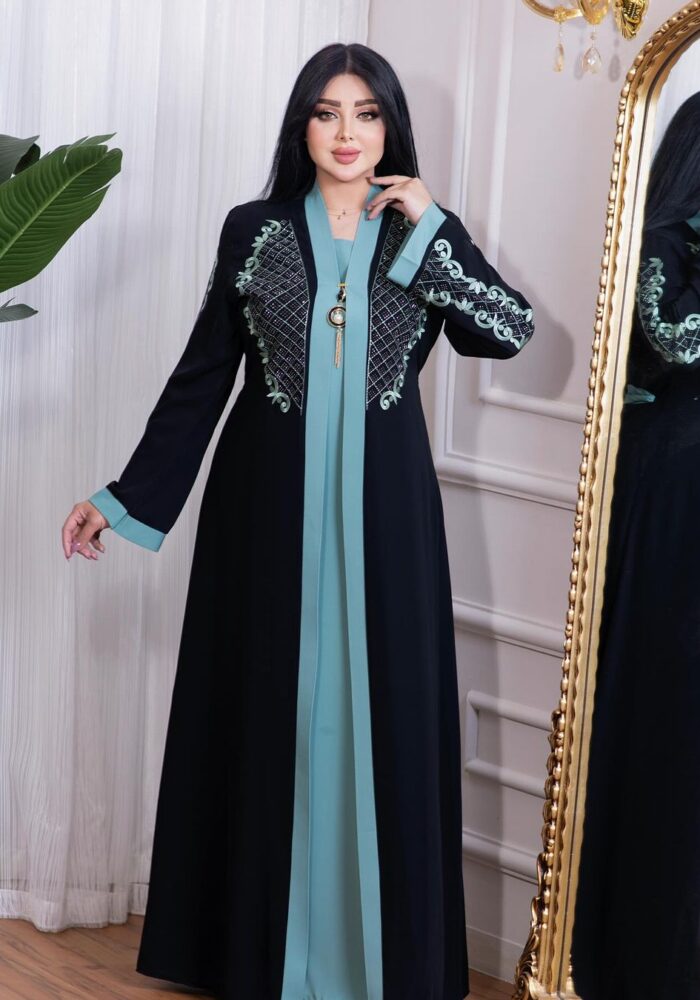 عبايه ملكي تطريز امام مع فصوص سوار فسكي اصلي