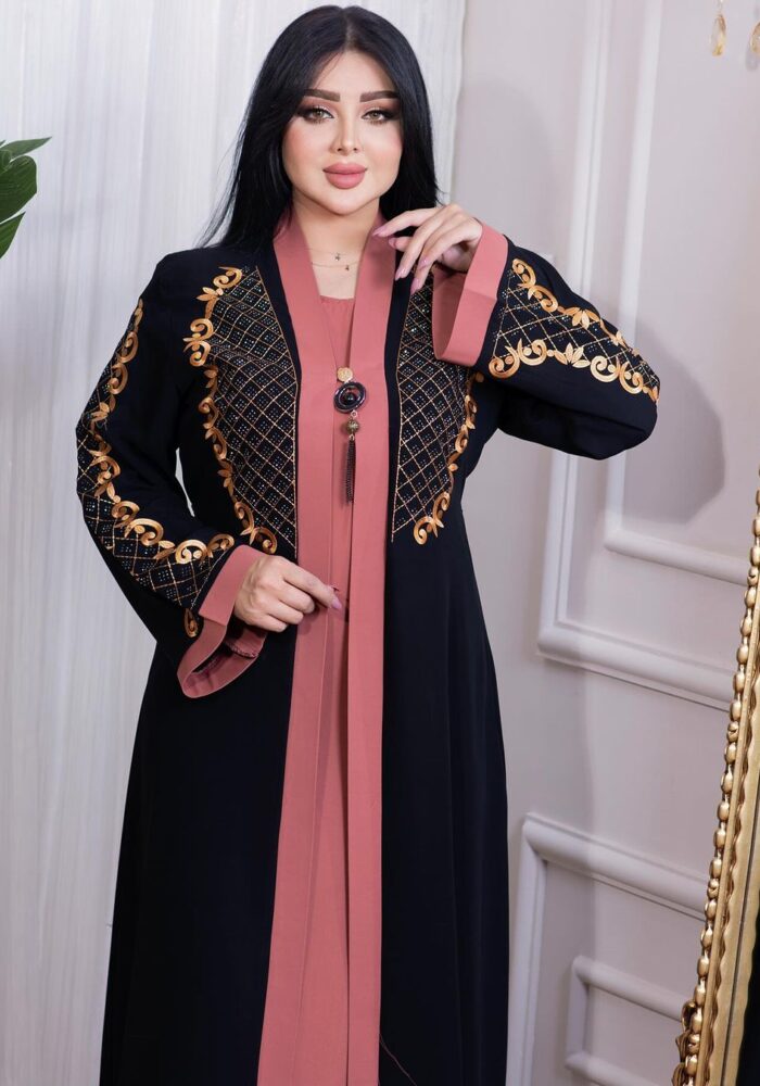 عبايه ملكي تطريز امام مع فصوص سوار فسكي اصلي