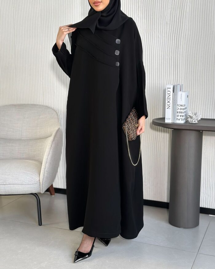 عبايه ملكي ساده للطلعه لف القماش ملكي كريب