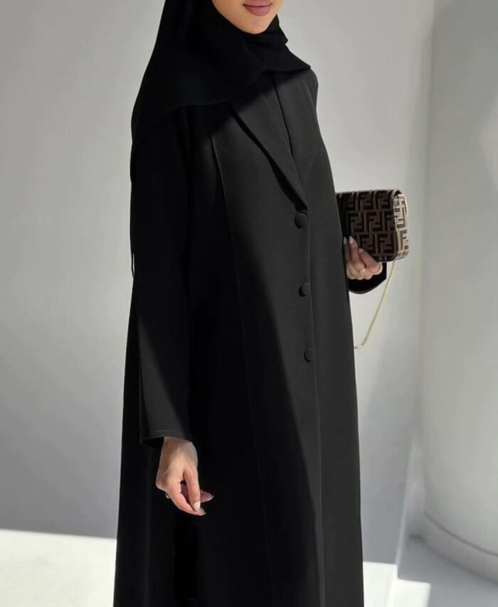 عبايه نص كلوش ساده أنيقه فخمه كم ساده قماش ملكي