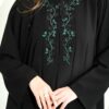 عبايه ملكي تطريز امام يدوي كم ساده المديل نص كلوش قماش ملكي