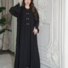 عبايه ساده أنيقه للدوامات نص كلوش جيوب مخفيه