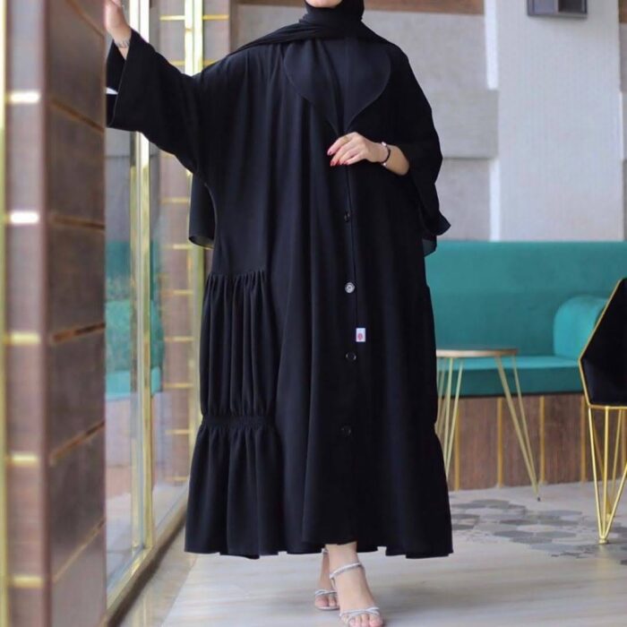 عبايه ملكي ساده نص بشت كسرات جنب انيقه