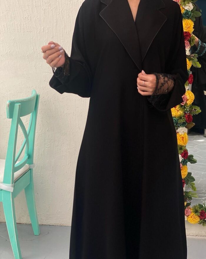 عبايه ملكي ساده كم دنتيل خرز  تحديد ستان عل القلاب