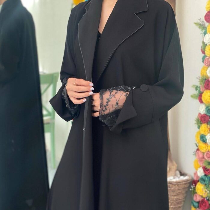 عبايه ملكي ساده كم دنتيل خرز  تحديد ستان عل القلاب