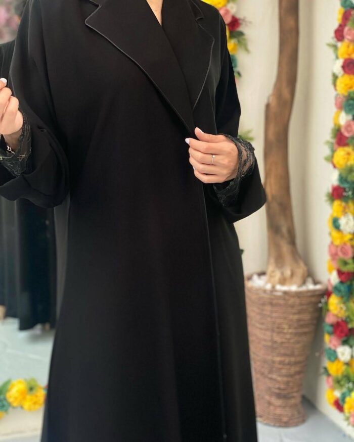 عبايه ملكي ساده كم دنتيل خرز  تحديد ستان عل القلاب