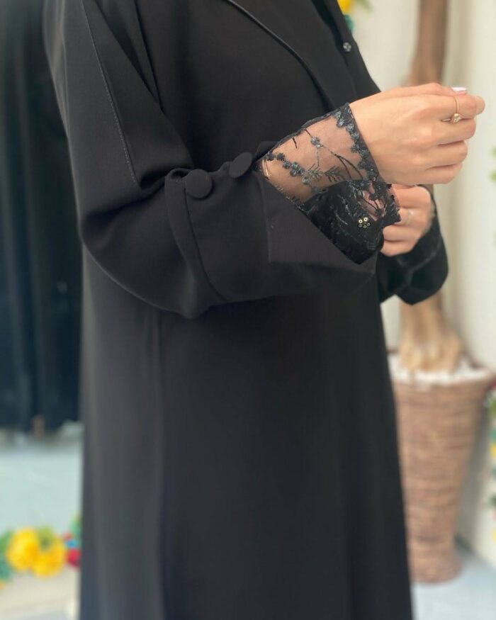 عبايه ملكي ساده كم دنتيل خرز  تحديد ستان عل القلاب