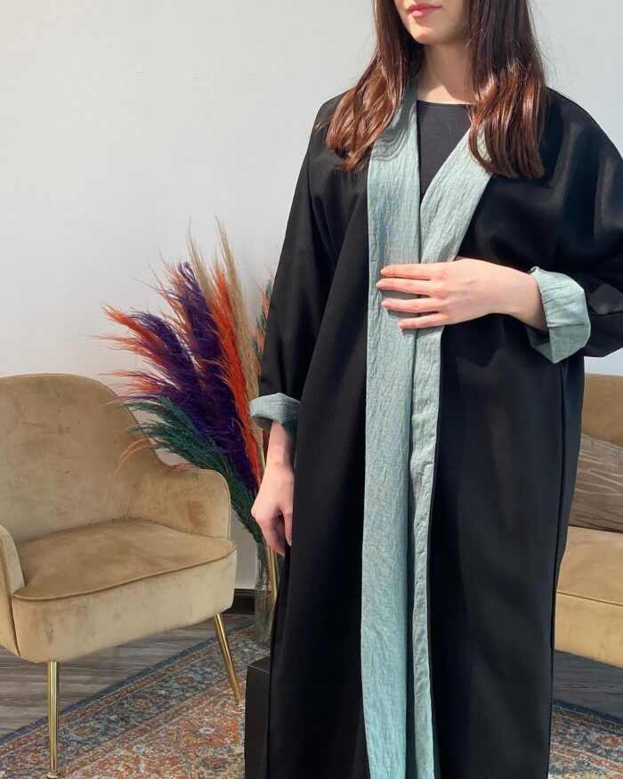 عبايه ملكي دبل فيس أنيقه ساده القماش نواعم كوري