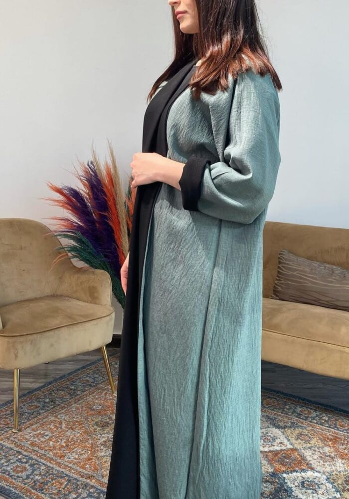 عبايه ملكي دبل فيس أنيقه ساده القماش نواعم كوري