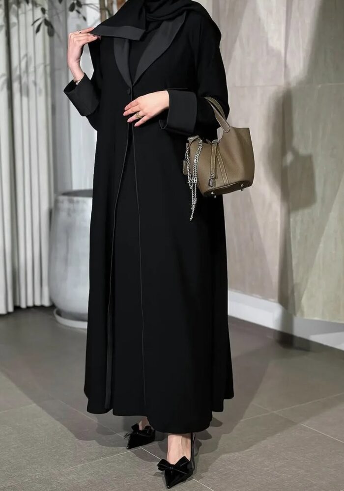 عبايه نص كلوش ملكي قطعتين للدوام انيقه ومرتبه