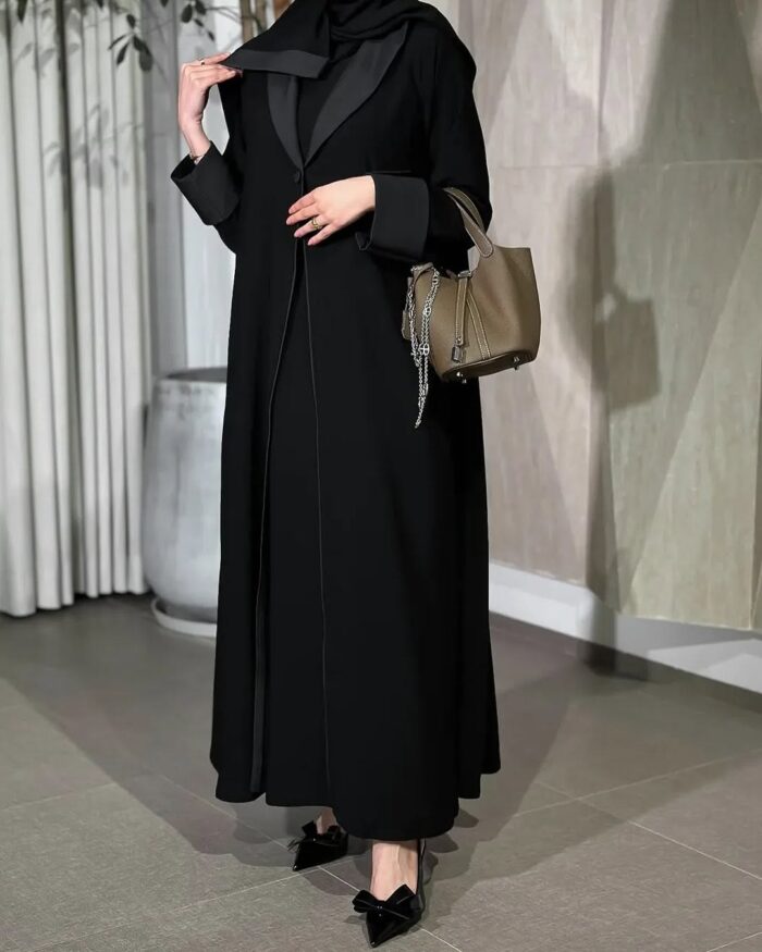 عبايه نص كلوش ملكي قطعتين للدوام انيقه ومرتبه