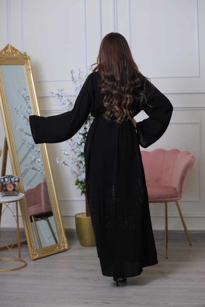 عبايه نص كلوش أنيقه كرستال أصلي