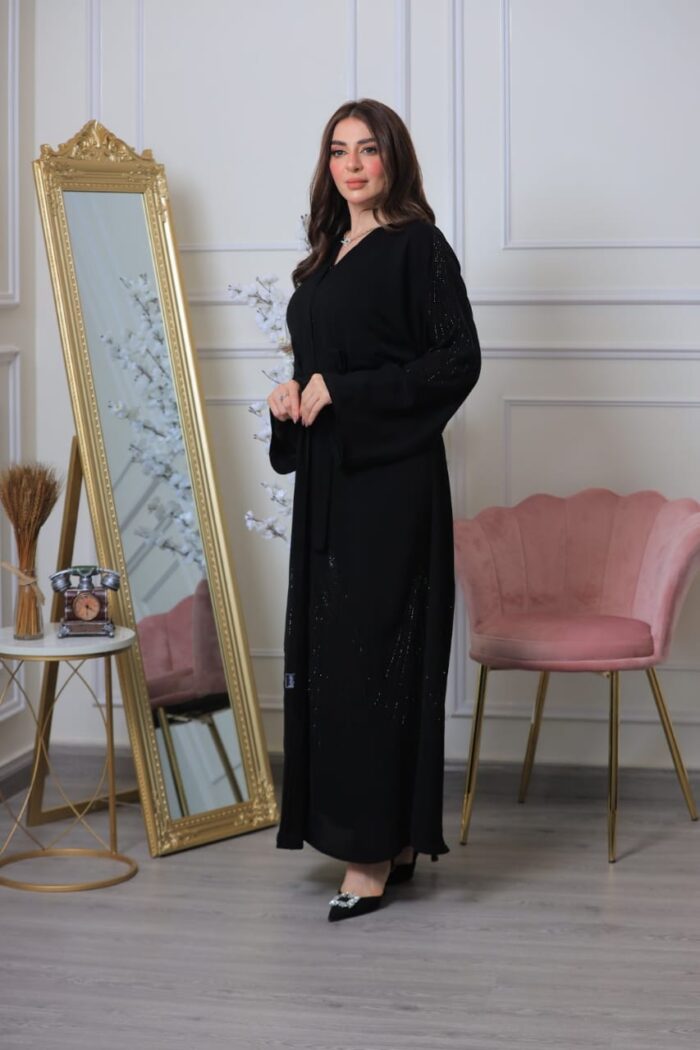 عبايه نص كلوش أنيقه كرستال أصلي