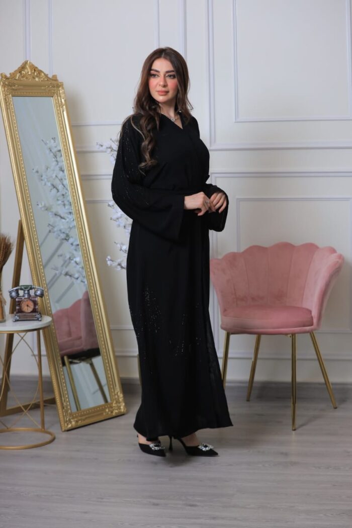 عبايه نص كلوش أنيقه كرستال أصلي