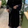 عباية مخمل نص كلوش انيقه دانتيل فخم في الكم