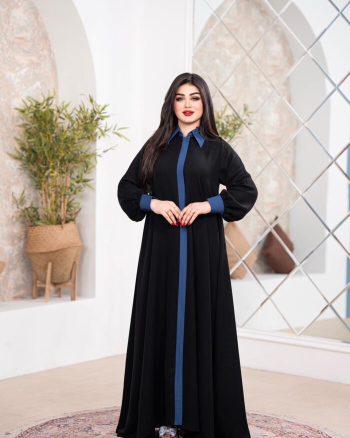 عبايه نص كلوش تهبل ساده جيوب مخفيه