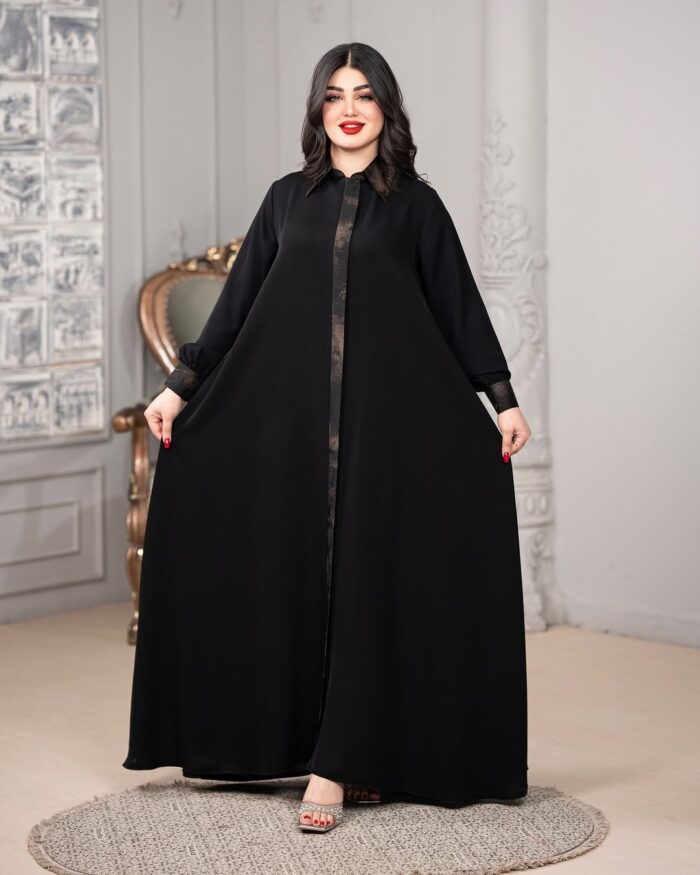 عبايه نص كلوش تهبل ساده جيوب مخفيه