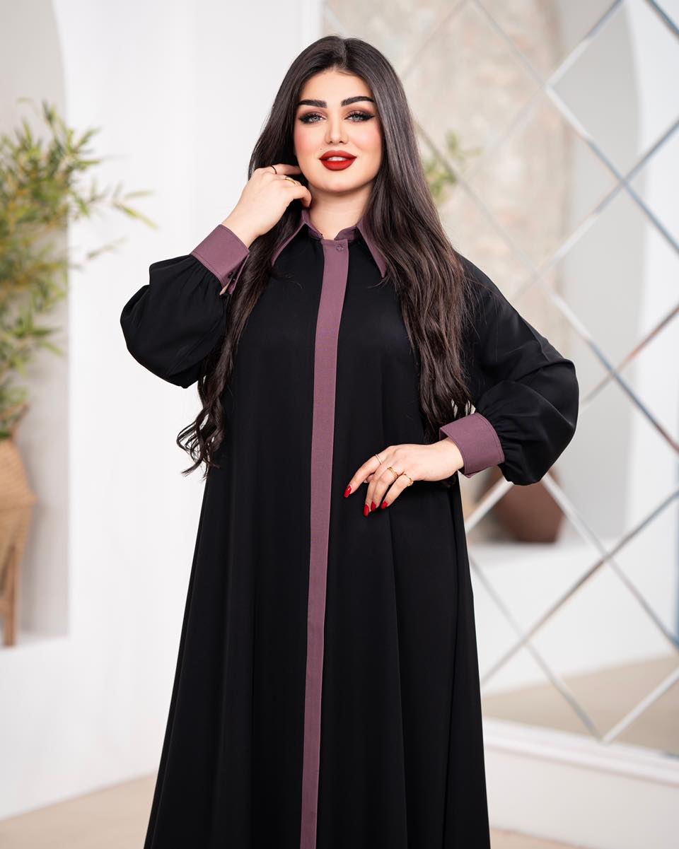 عبايه نص كلوش تهبل ساده جيوب مخفيه