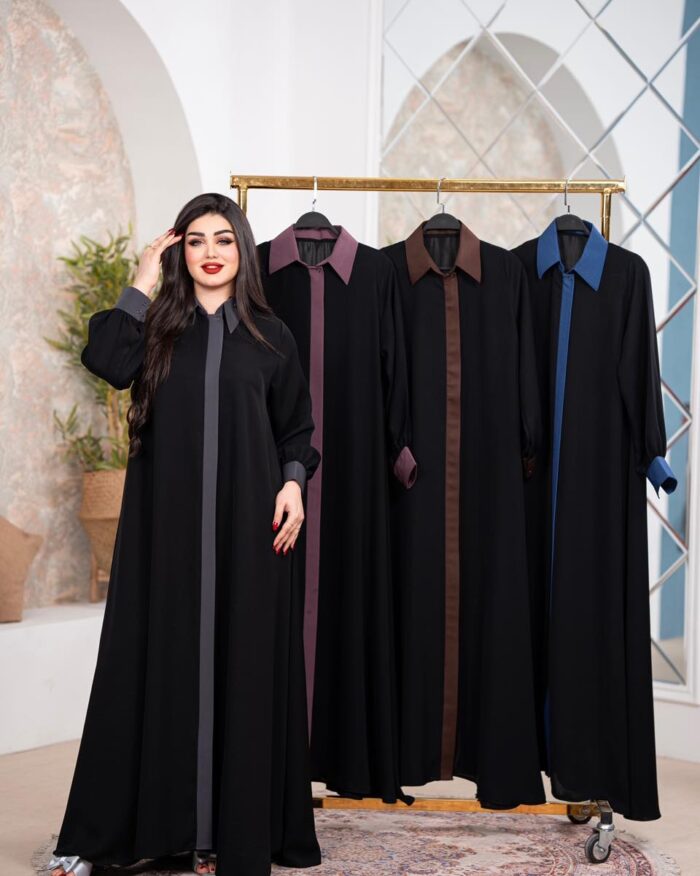 عبايه نص كلوش تهبل ساده جيوب مخفيه