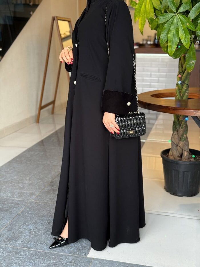 عبايه نص كلوش تهبل جيوب مخفيه شتويه تحديد مخمل