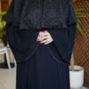 عباية بشت سوداء بأكمام مزخرفة بتصاميم دائرية - "عبايه نمبر ون" - فخامة وأناقة