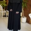 عباية بشت سوداء بأكمام مزخرفة بتصاميم دائرية - "عبايه نمبر ون" - فخامة وأناقة