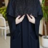 عباية بشت سوداء بأكمام مزخرفة بتصاميم دائرية - "عبايه نمبر ون" - فخامة وأناقة